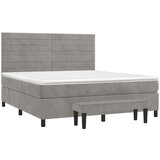  Box spring postelja z vzmetnico svetlo siva 160x200 cm žamet, (20901712) | Shoptok.si