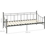  Za dnevni ležaj sivi metalni 90 x 200 cm | shoptok.hr