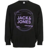 Jack & Jones Plus Majica 'PILOU' svetlo lila / črna