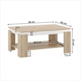 Kondela Klubska mizica, hrast sonoma/bela, PIANI | Shoptok.si