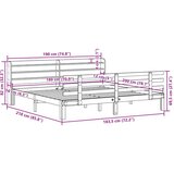  Okvir kreveta s uzglavljem voštano smeđi 180x200 cm od borovine - Voštano smeđa 180 x 200 cm | shoptok.hr