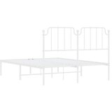  Metalni okvir za krevet s uzglavljem bijeli 135x190 cm | shoptok.hr