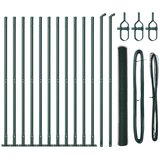 vidaXL Ogrodje s stebri Zelena 1.6 x 25 m Jeklo s PVC premazom, (5000095293) | Shoptok.si