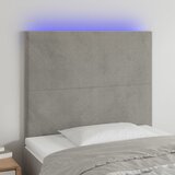 The Living Store led posteljno vzglavje svetlo sivo 90x5x118/128 cm žamet - led vzglavje, (21418528) Cene