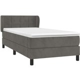 Box spring postelja z vzmetnico temno siva 100x200 cm žamet, (20846731) | Shoptok.si
