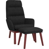  Stolica za opuštanje s tabureom od tkanine crna | shoptok.hr