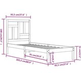  Posteljni okvir iz trdne borovine 90x200 cm, (20684338) | Shoptok.si