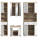 MID.YOU Kopalnica Lambada, Barva Hrasta, Bela, 4-Delna | Shoptok.si