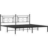 Metalni okvir za krevet s uzglavljem crni 193x203 cm | shoptok.hr