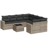  9-dijelni set vrtnih sofa od poliratana s jastucima svjetlosivi | shoptok.hr