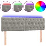Maison Chic led posteljno vzglavje - vzglavna omarica - nočna omarica svetlo sivo 160x7x78/88 cm žamet, (21709475) Cene