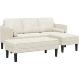  Vrtni kauč s klupicom i jastučićima L-oblik krem baršun L-oblik kauč krem 173x131x67 cm baršun klupica krem 113 cm baršun | shoptok.hr