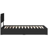  Postelja s shranjevanjem Črna 100 x 200 cm Konstruiran les, (5000106392) | Shoptok.si
