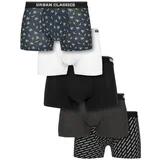 Urban Classics Boxer Shorts 5-Pack Ban.aop+brand.aop+cha+blk+wht