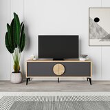 Marckeric Crna/u prirodnoj boji TV komoda u dekoru hrasta 140x51 cm Vae – | shoptok.hr