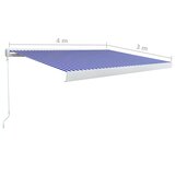  Kazetna tenda na ručno uvlačenje 400 x 300 cm plavo-bijela | shoptok.hr