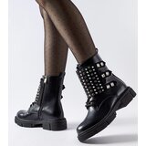 Gemre Black ankle boots embellished with rhinestones Cento | Shoptok.si