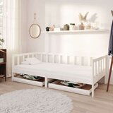  Dnevna postelja s predali 90x200 cm bela trdna borovina, (20643265) | Shoptok.si