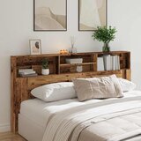  Uzglavlje s ormarićem boja starog drva 200x19x103,5 cm drveni | shoptok.hr