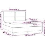  Krevet box spring madrac LED cappuccino 180x200cm umjetna koža | shoptok.hr