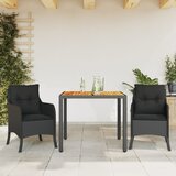  3-dijelni vrtni blagovaonski set s jastucima od poliratana crni | shoptok.hr