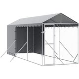 Vanjski kavez za pse s krovom srebrni 2x6x2,5 m pocinčani čelik | shoptok.hr