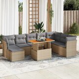 vidaXL 9-dijelni set vrtnih sofa s jastucima bež od poliratana | shoptok.hr