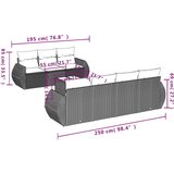 vidaXL 8-dijelni set vrtnih sofa s jastucima smeđi od poliratana | shoptok.hr