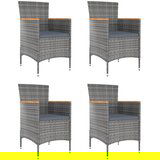 The Living Store Vrtni jedilni stoli 4 kosi poli ratan sive barve - Vrtni Jedilni Stol, (21465393) | Shoptok.si