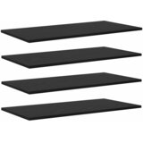 Police za knjige 4 pcs Crna 80 x 40 x 1,5 cm Konstruirano drvo | shoptok.hr