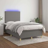  Box spring s madracem LED tamnosivi 120 x 200 cm tkanina Cijene