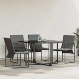  Stolica s jastukom 4 pcs Crna i antracit Tekstilen | shoptok.hr