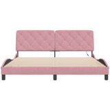  Okvir kreveta s LED-om bez madraca ružičasti 180 x 200 cm baršunasti | Eponuda.com