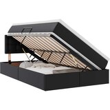  Krevet s prostorom za pohranu s LED-om Crna 120 x 200 cm | shoptok.hr