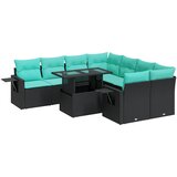 vidaXL Vrtna sedežna garnitura z blazinami 9-delna rjav ratan/akacija, (22048175) | Shoptok.si