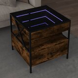 vidaXL Klubska mizica z neskončnimi LED dimljen hrast 50x50x51 cm Cene