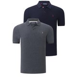 Dewberry DUO SET T8561 MEN'S TSHIRT-ANTHRACITE-NAVY BLUE Cene