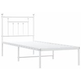  Metalni okvir krevet bez madraca s uzglavljem bijeli 75x190 cm | shoptok.hr