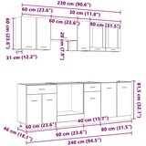  Set kuhinjskih ormarića s ladicama Lyon 8 pcs Dimljeni hrast | shoptok.hr