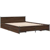 vidaXL Okvir za krevet s ladicama smeđa boja hrasta 140x200 cm drveni