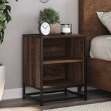  Noćni ormarići 2 kom smeđi hrast Konstruirano drvo i metal | shoptok.hr
