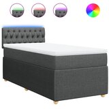 vidaXL Okvir kreveta s oprugama i madrac tamnosivi 80x200cm od tkanine | shoptok.hr