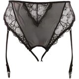 Cottelli Plus Size - donji dio na tregere od čipke (crni) - XXXXL | shoptok.hr