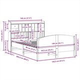  Krevet s regalom z knjige bez madraca bijeli 140x200cm borovina | shoptok.hr
