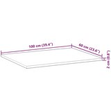 vidaXL kopalniški pult neobdelan 100x60x2 cm trden akacijev les | Shoptok.si