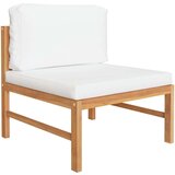vidaXL Srednja sofa s krem jastucima od masivne tikovine | shoptok.hr