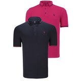 Dewberry DOUBLE SET T8586 MEN'S T-SHIRT-FUCHSIA-NAVY BLUE | Shoptok.si