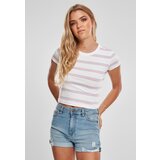 UC Ladies Women's T-shirt Stripe Cropped T-shirt white/girls' pink | shoptok.hr