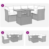 vidaXL 6-dijelni set vrtnih sofa s jastucima crni od poliratana | shoptok.hr