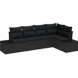  Sjedeća garnitura za vrt 5 kom. Crna poliratan 264 x 154 x 85 cm | shoptok.hr